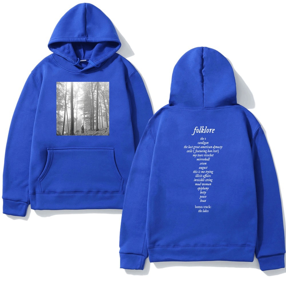 Taylor Pullover Music Album Folklore Print Hooded Sweatshirt