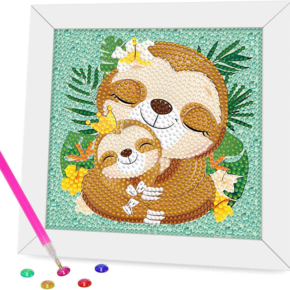 Transfronterizo Amazon nuevo dibujo de diamante infantil diy niña juguetes hechos a mano animal diamante dibujos animados pegatinas