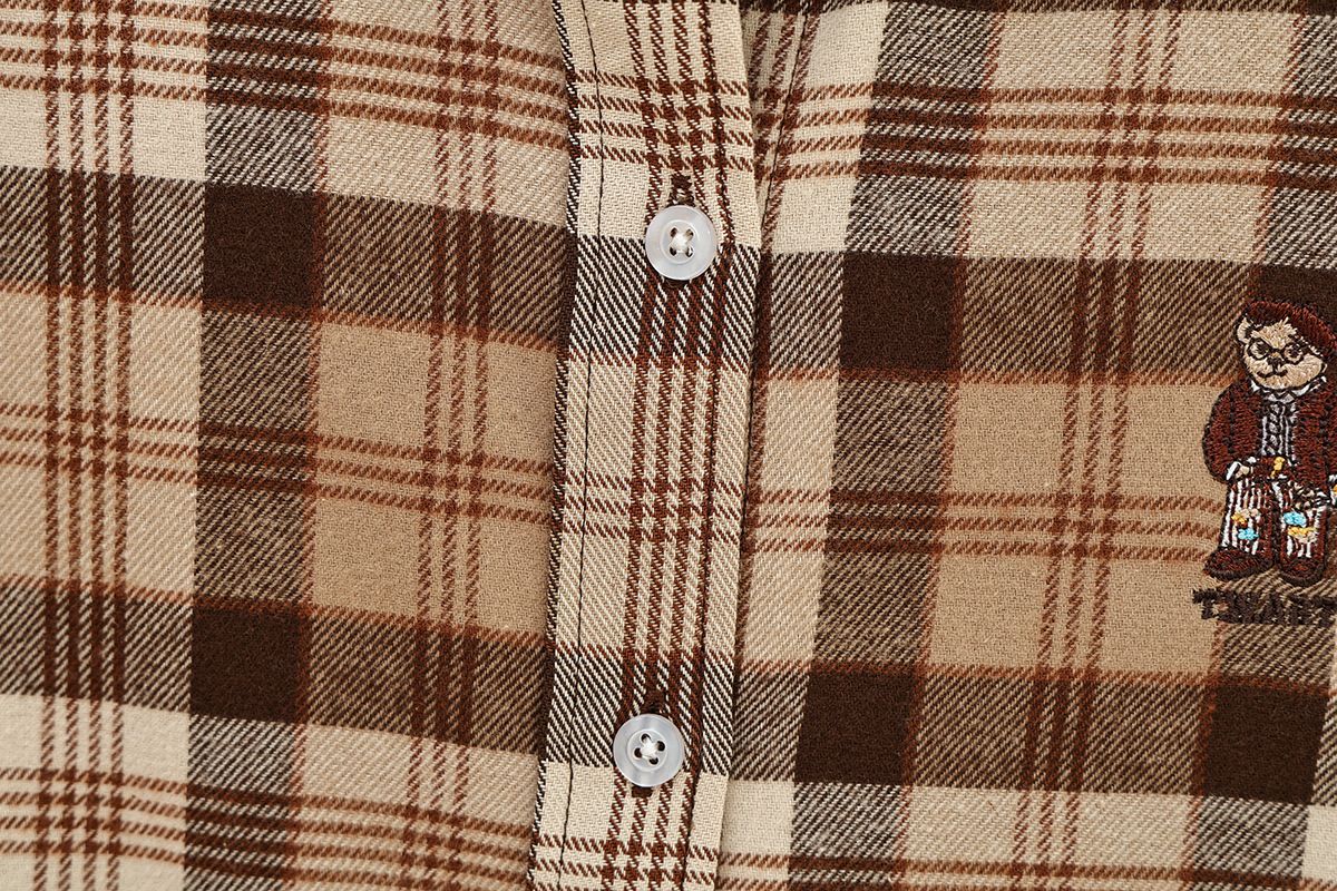 Zhao Lusi's Same Style 2025 Autumn And Winter New Women's College-style Plaid Turn-down Collar Long-sleeve Shirt_ecoleips.com
