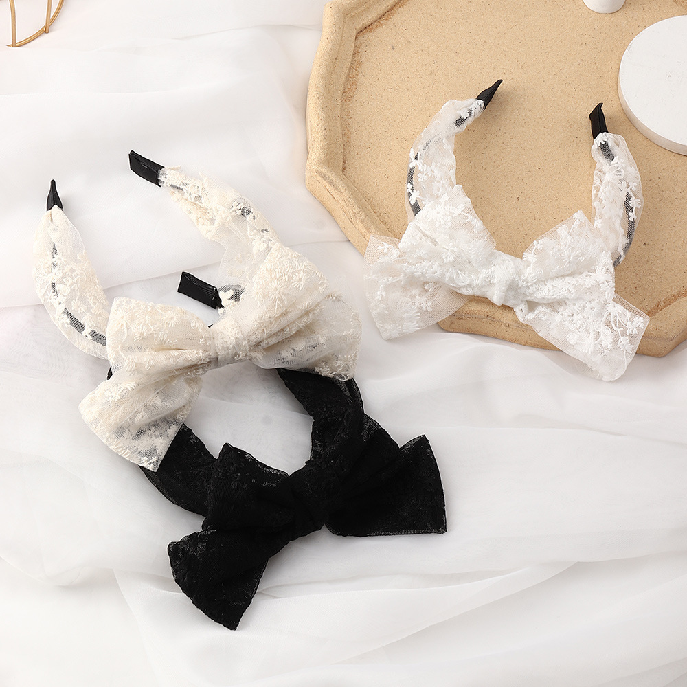 Korea Mesh Butterfly Wide-brimmed Lace Headband display picture 1