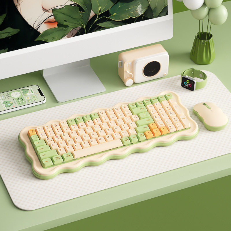 BOW航世mk 98無線キーボードマウスセット外付けノートパソコン女子オフィスタイプ静音USB|undefined