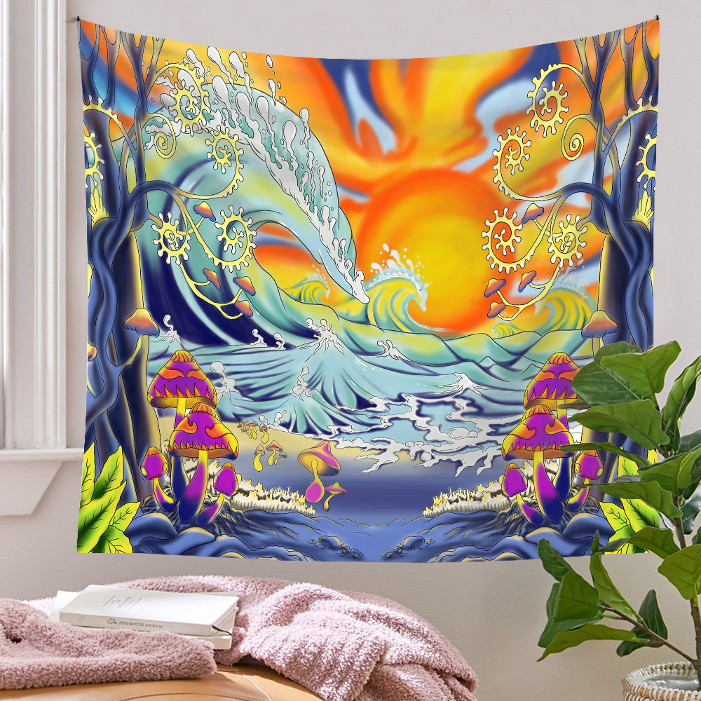 Bohemian Tapestry Room Decoration Wall Cloth Ocean Sun Painting Wholesale Nihaojewelry display picture 5