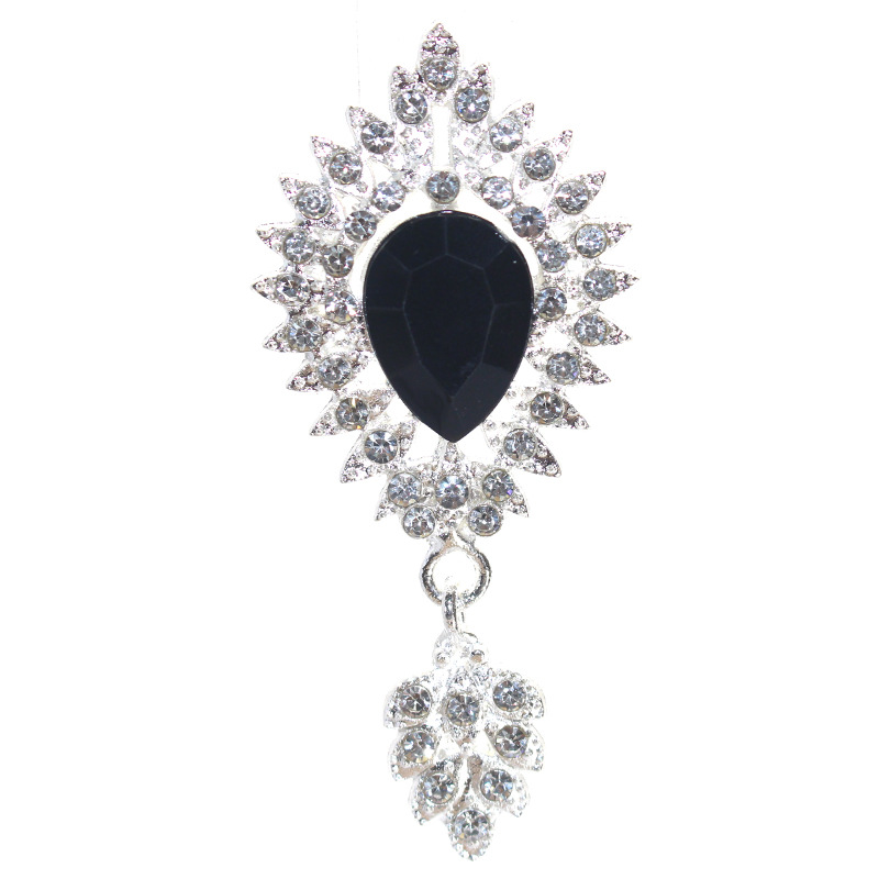 Nueva gota de agua colgante accesorios la joyería aleación puntiaguda gema inferior rhinestone plana material Decoración Ropa al por mayor