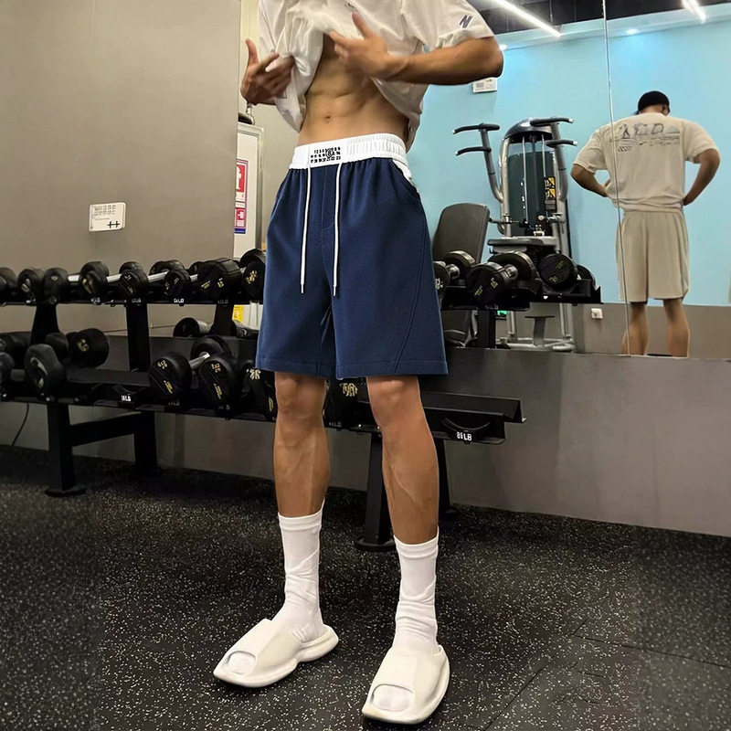 Navy Blue American-Style Sports Shorts for Men, Summer Outdoor Running and Fitness Training Pants, Casual Basketball Shorts Navy Blue American-Style Sports Shorts for Men, Summer Outdoor Running and Fitness Training Pants, Casual Basketball Shorts
