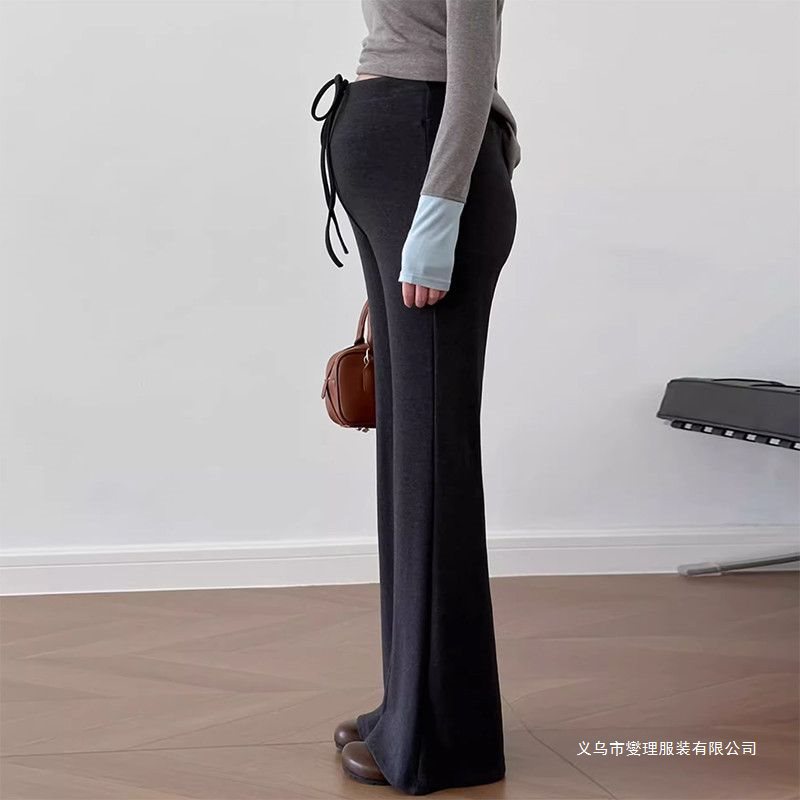 Maternity Bootcut Pants for Autumn and Winter Outer Wear 2025 New Style for Small People Without Support for the Abdomen and No Tightening of the Belly during Pregnancy Fleece-Lined Pants