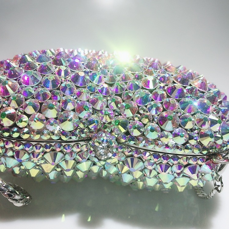* BL119 amor en forma de corazón bolsas de diamante de cristal bolsas de cena bolsas de mano chaîne de diamantes hechas a mano