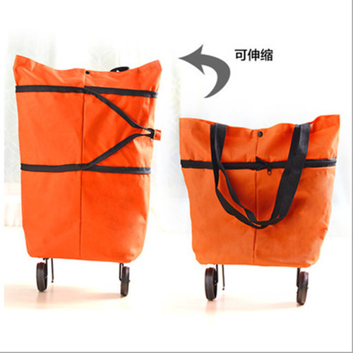 New fashionable folding shopping bag household wheels environmentally friendly trolley trolley bag shopping grocery cart wholesale large size