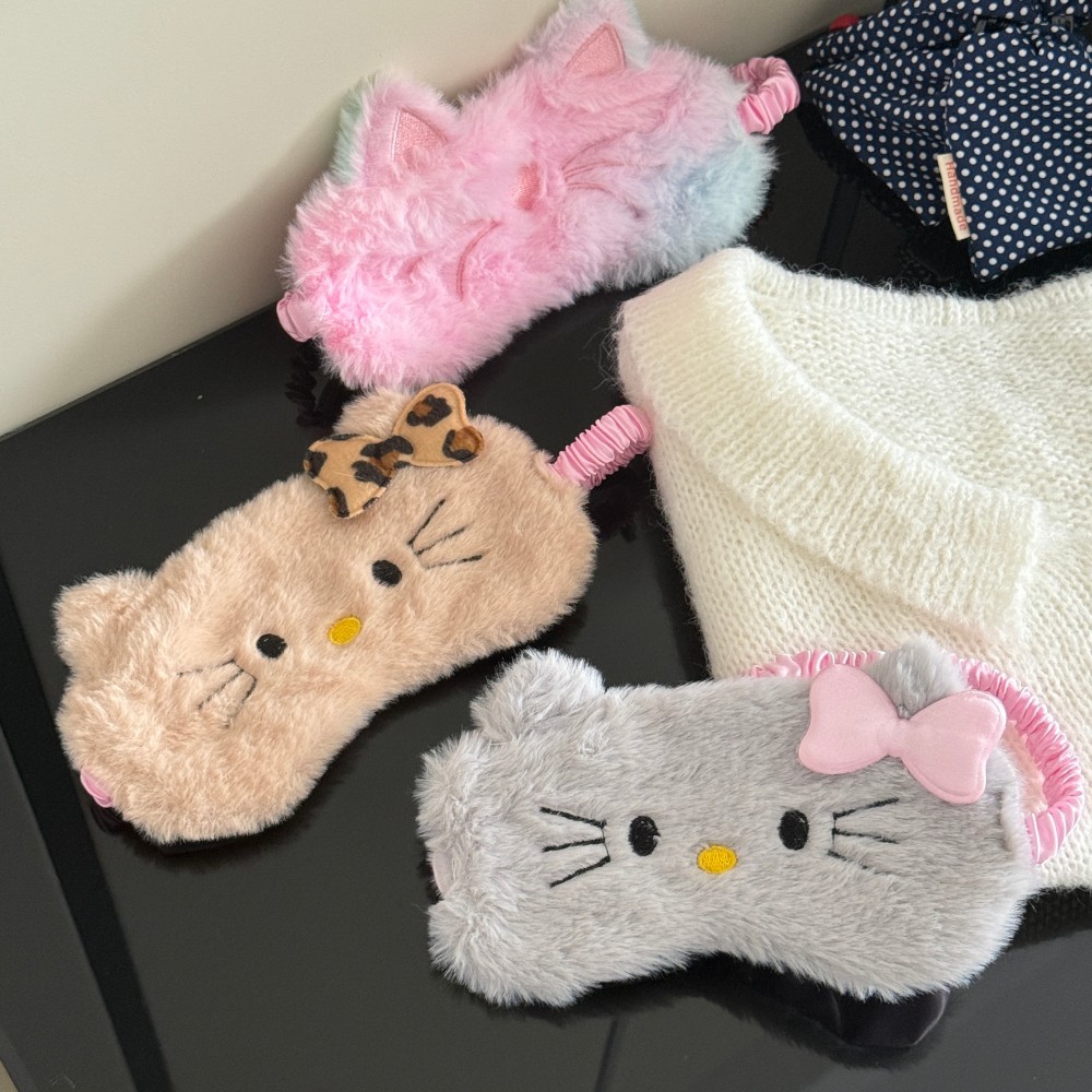 新款网红毛绒卡通可爱玉桂狗眼罩睡眠遮光护眼库洛米少女眼罩批发