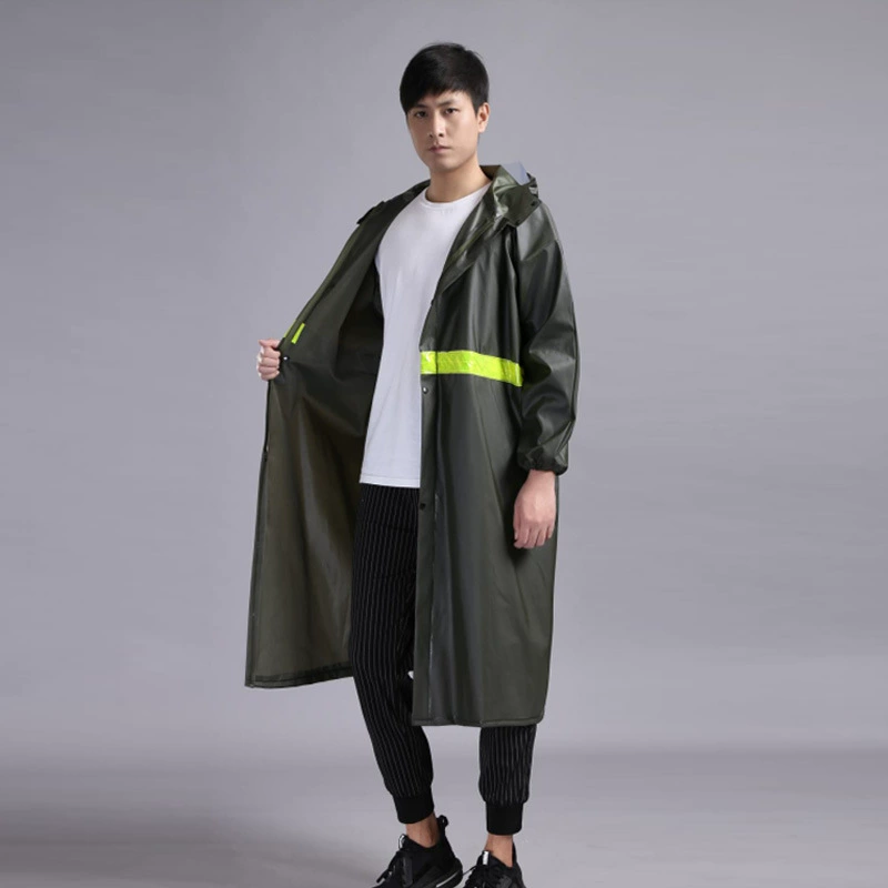 Knitted trench coat, retroreflective long raincoat, increased thickness, maxi length