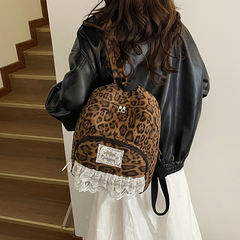 Mochila de moda coreana con patrón de leopardo para niños y niñas, mochila para niños de jardín de infantes, nueva mochila de niños de gran capacidad