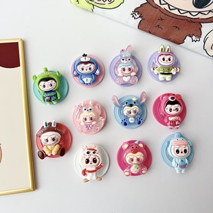 Creative Clothing Show Cartoon Labubu Suitable for Magsafe Magnetic Holder Mobile Phone Airbag Desktop Strong Adsorption