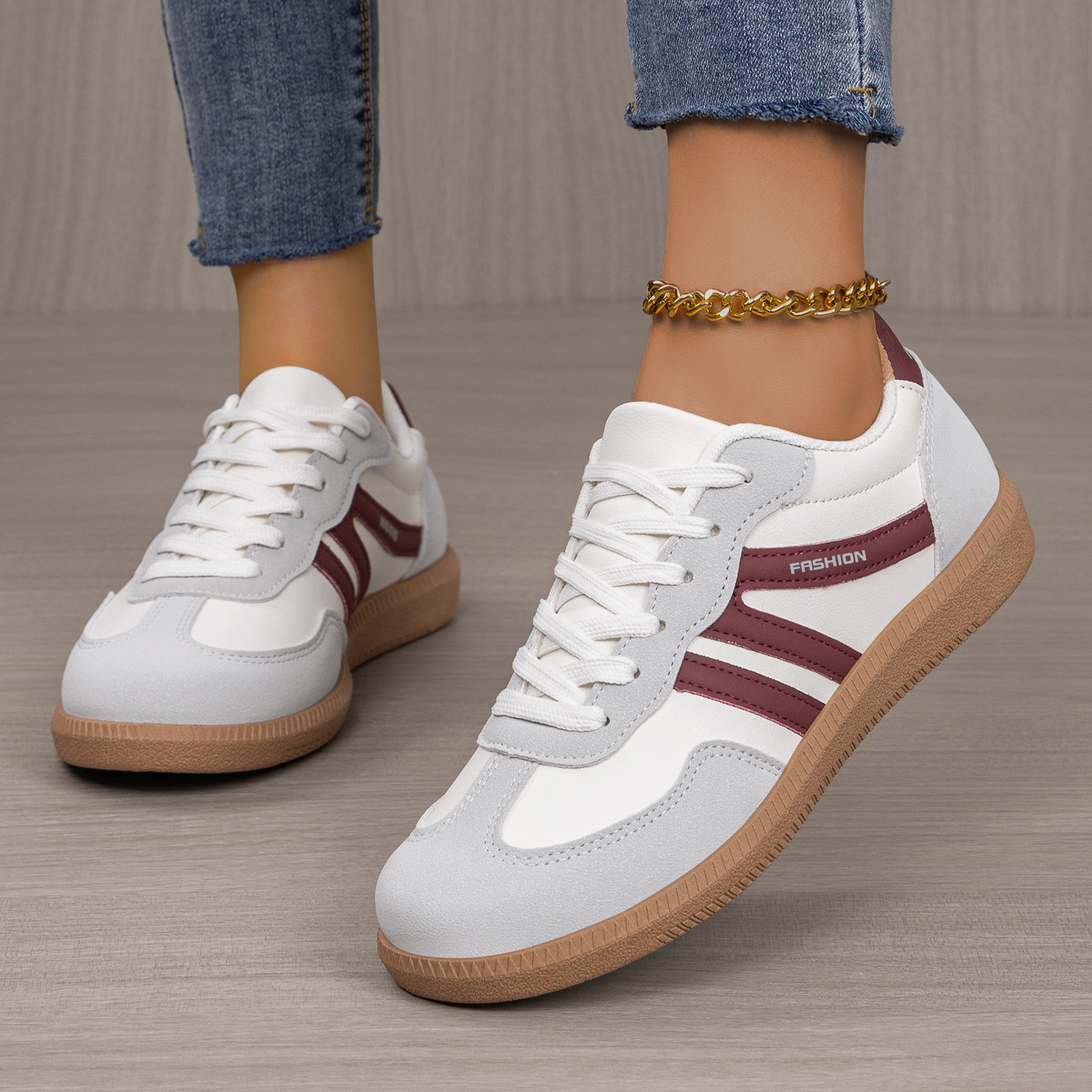 Zapatos de mujer transfronterizos TEMU color de moda zapatos de entrenamiento de estilo alemán retro europeo y americano zapatos planos de altura ancha zapatos casuales de boca ligera