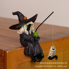 クロスボーダー新しいハロウィンゴーストフェスティバル釣り魔女樹脂工芸品小さな装飾品釣り水槽の装飾品