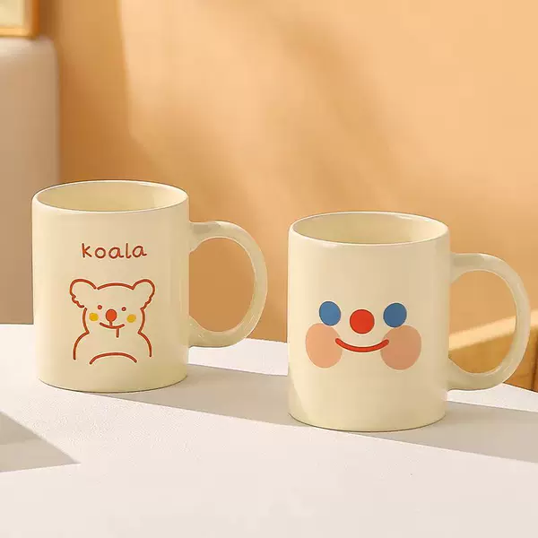 Cream Ceramic Cup Mug Cartoon Couple Cute Cup Office Mug Home Drinking Cup