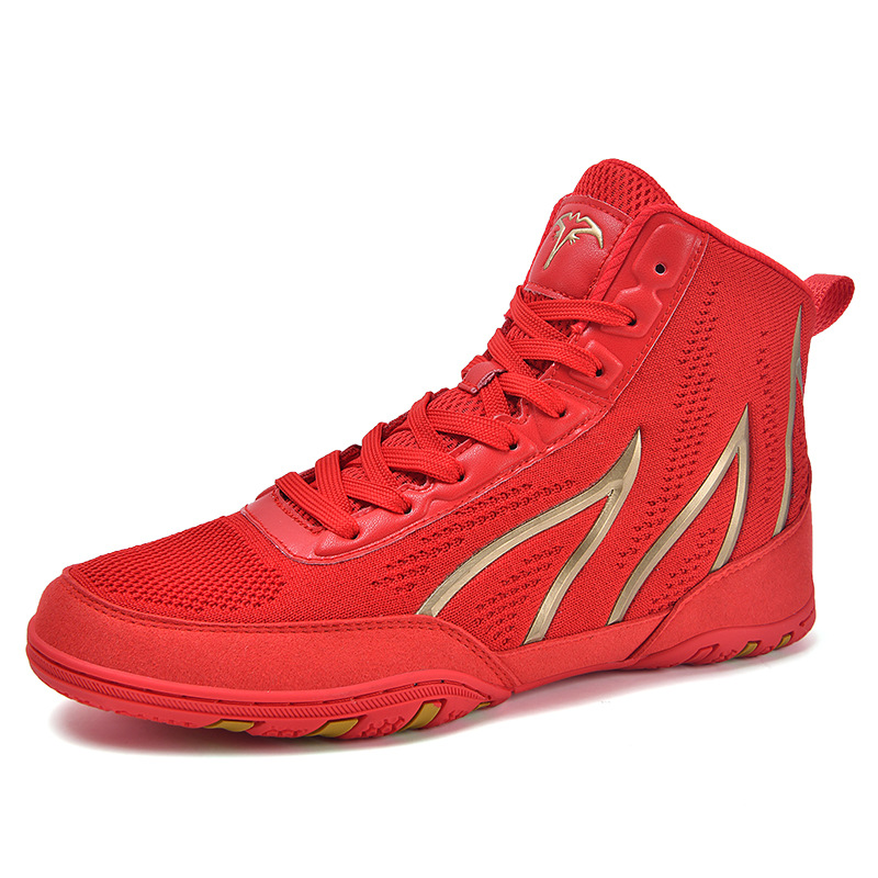 New Professional Boxing Shoes, High-Top Wrestling Shoes, Men's Fighting Training Shoes, Breathable Fitness Sparring Shoes, Ultra-Light Anti-Slip Shoes