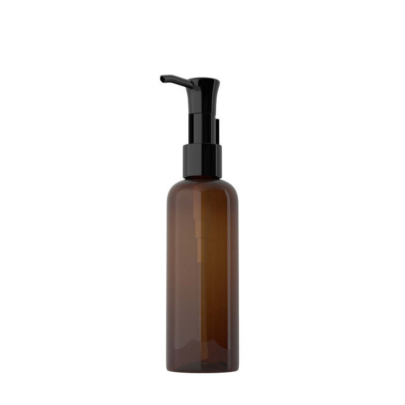 100mL botella de la bomba de aceite de hombro redondo bomba de aceite de limpieza loción sub-Embalaje botella de plástico para mascotas al por mayor