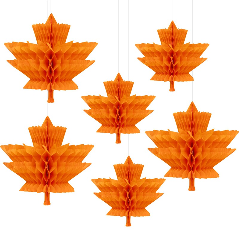 New autumn Thanksgiving decoration honeycomb hanging ornament, autumn harvest festival garden decoration maple leaf honeycomb ball hanging ornament New autumn Thanksgiving decoration honeycomb hanging ornament, autumn harvest festival garden decoration maple leaf honeycomb ball hanging ornament