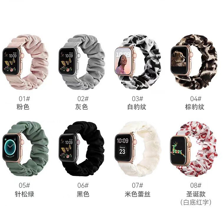 for apple watch strap apple iwatchS9S8 fashion nylon elastic band large intestine hair band watch strap for apple watch strap apple iwatchS9S8 fashion nylon elastic band large intestine hair band watch strap