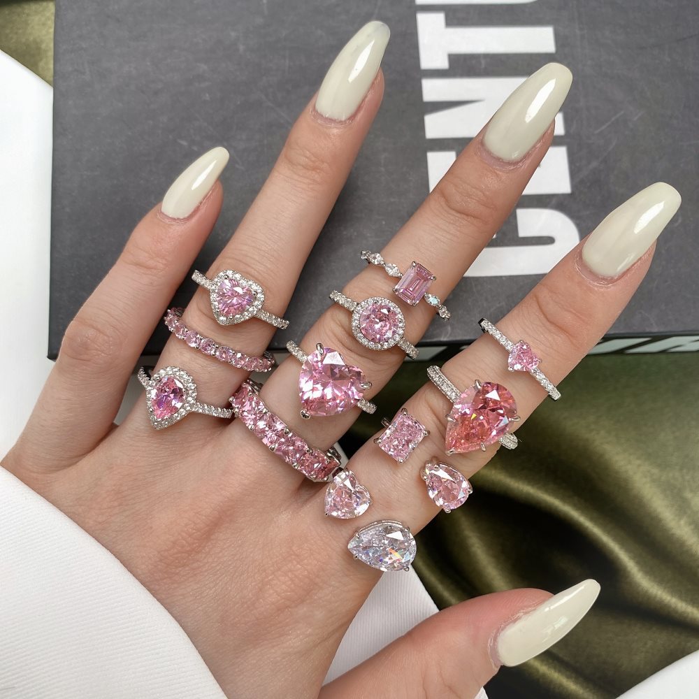 925 Sterling Silver Material 925 Sterling Silver Zircon Geometric Rings