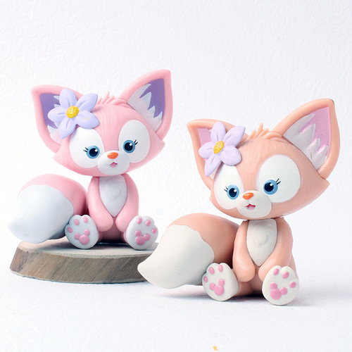 LinaBell figurine: Adorable Sitting Pose, Little Fox Cake Topper, Desk & Car Decor, Perfect Gift