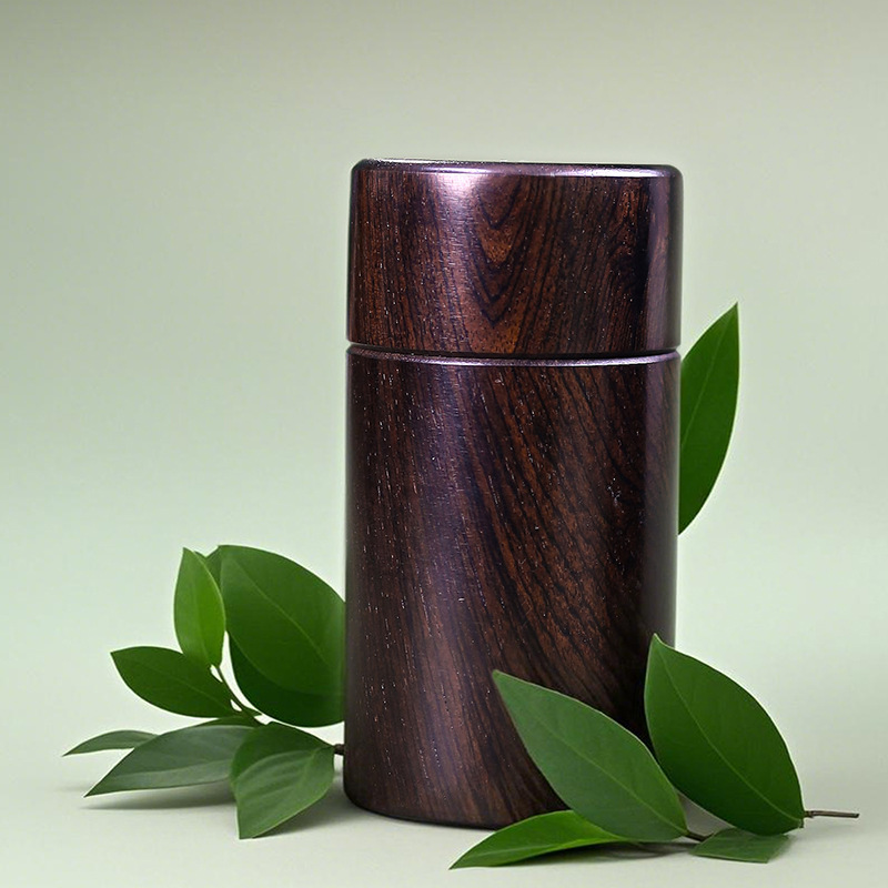 Muquju Ziguangtan hilo dental para el hogar, tubo de palillo de dientes, tubo de almacenamiento creativo retro de madera maciza, tanque de almacenamiento de té portátil de viaje