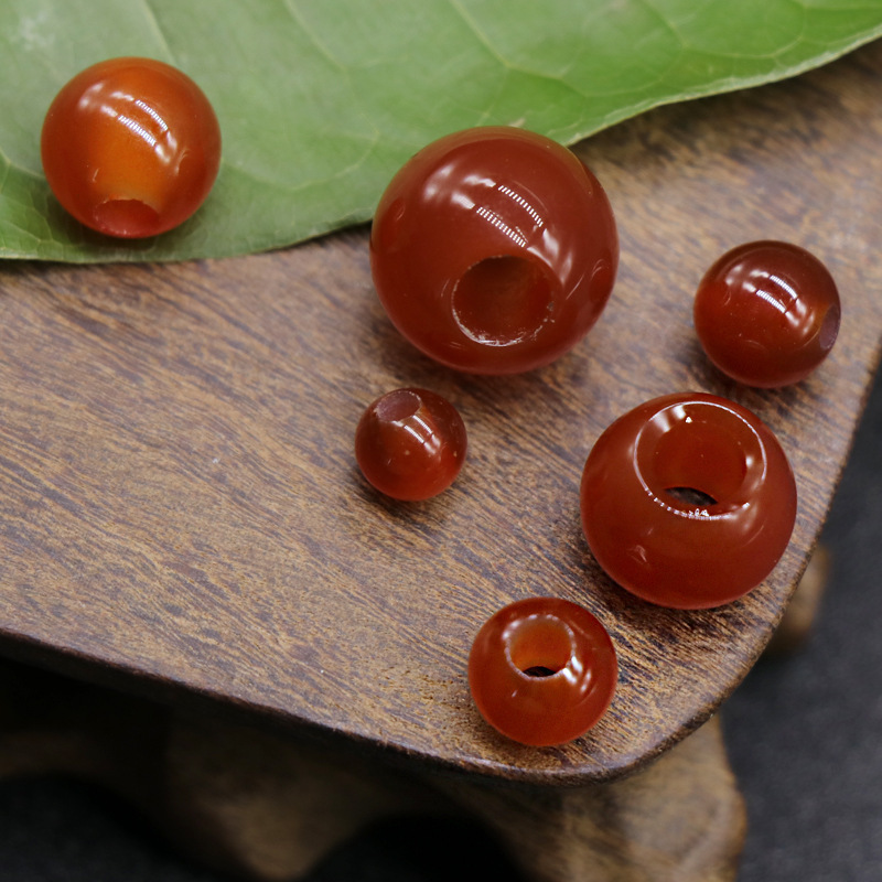 614mm red agate large hole beads loose beads aperture 25mm DIY woven jewelry manufacturers wholesale