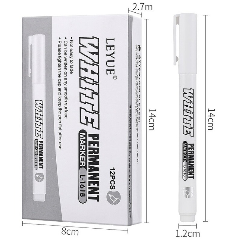 Foreign Trade Edition Wanniansheng LEYUE English Edition White Mark Pen Single Thin Head Waterproof Painting Graffiti Pen Merisen