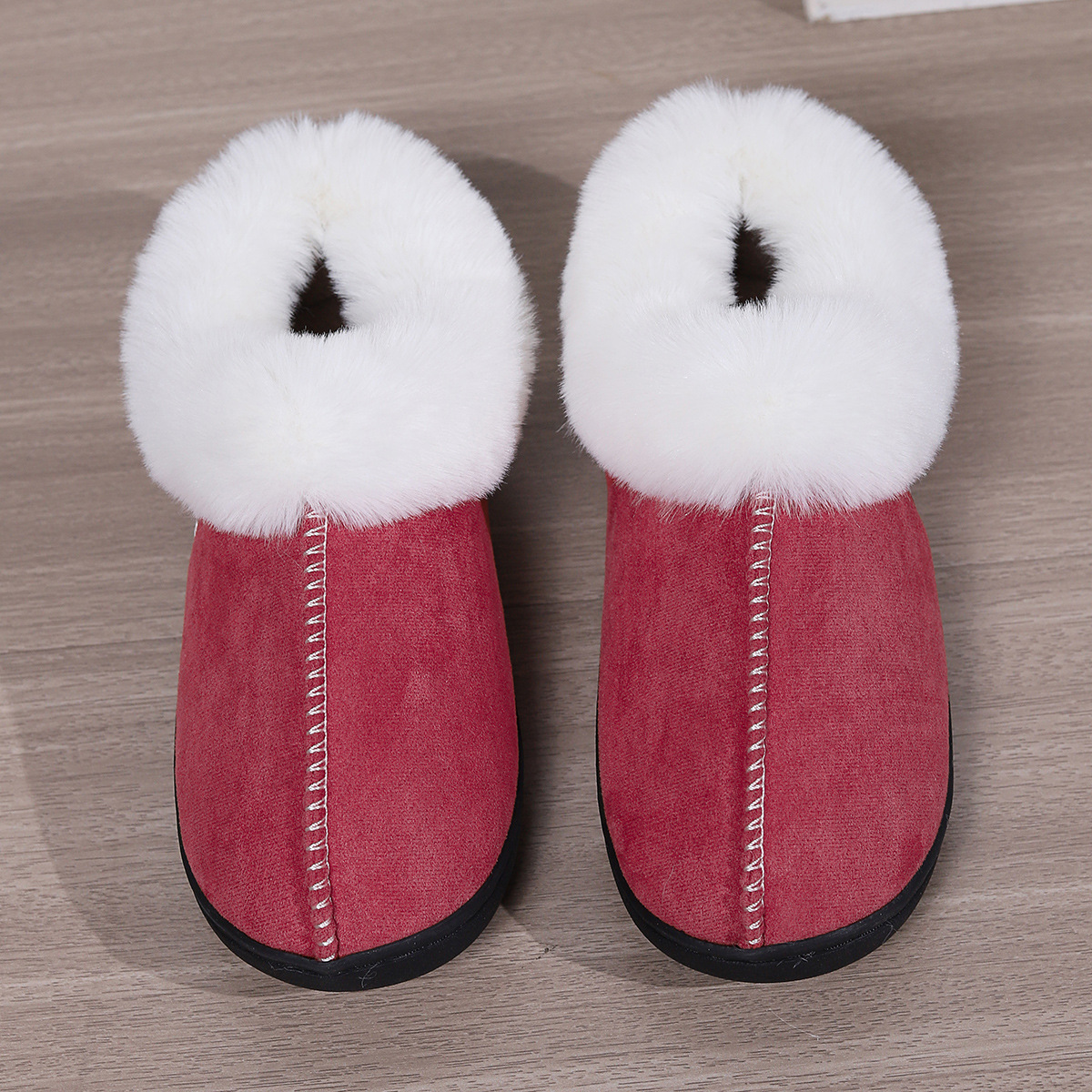 Home cotton slippers female Baotou cotton drag indoor household non-slip neutral slippers_voghion.com