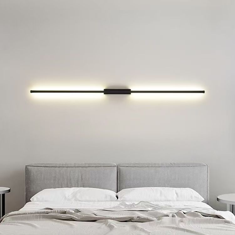 Lámpara de pared larga minimalista sala de estar TV de fondo pared lámpara de cabecera moderna minimalista viento transfronterizo explosivo Zhongshan lámparas