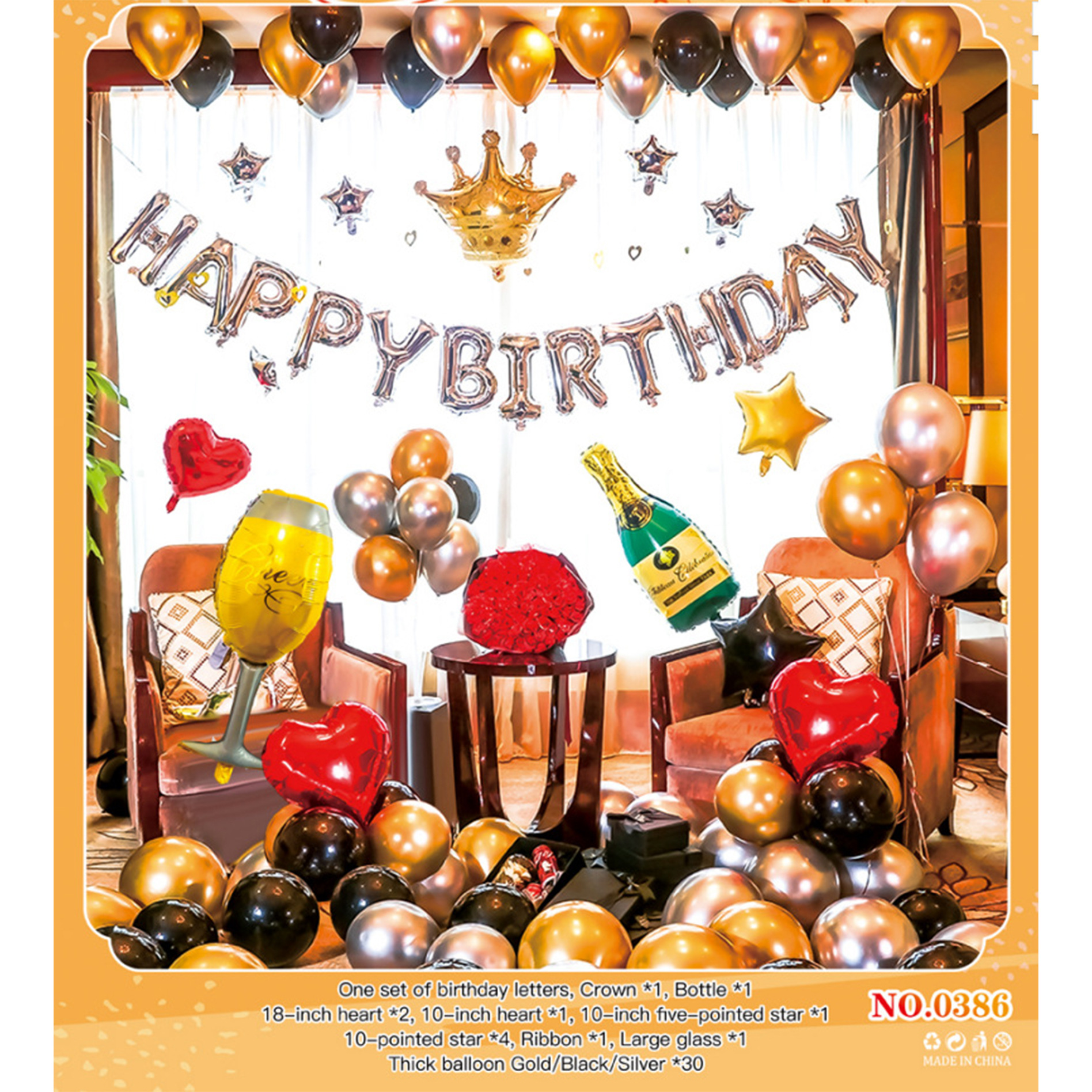 Feliz cumpleaños globo traje niños fiesta de cumpleaños Fondo pared decoración suministros y niñas bebé años