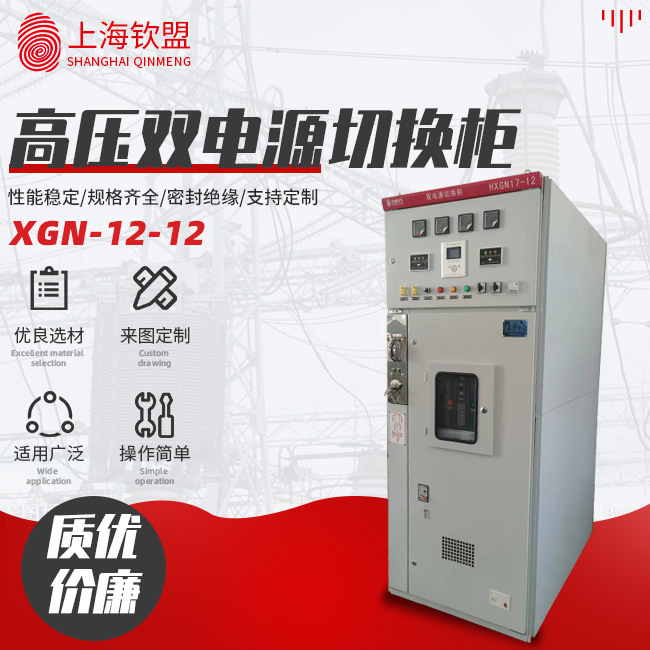 高压双电源切换柜 XGN12-12全封闭全绝缘充气柜 高压中置式开关柜