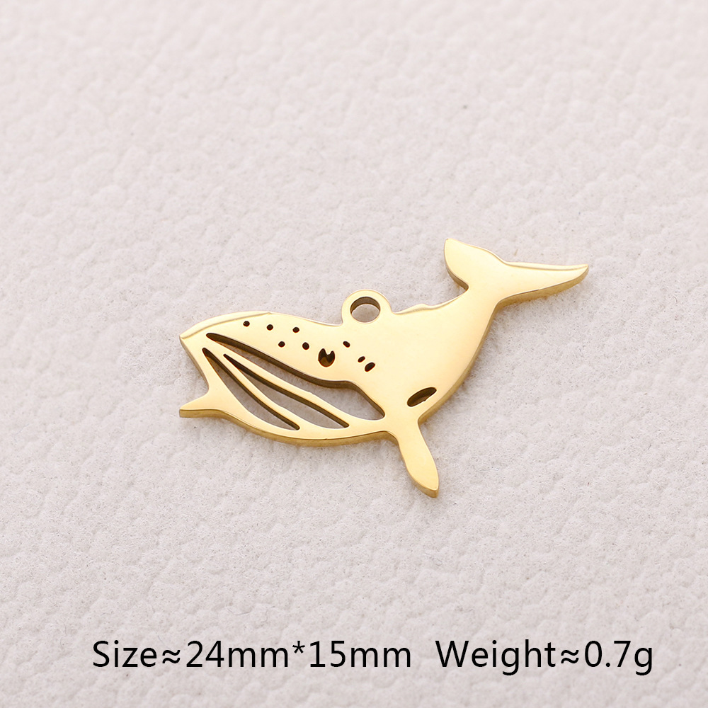 6g Weight Pendant Jewelry Making Type 13*13mm Jewelry Making Size DIY Jewelry Accessories Classification 5 PCS/Package Quantity 304 Stainless Steel Material Fish Tail, Whale Pattern Polished Finish Plating Design Cute, Simple Style Style 5 PCS/Package 13*13mm 304 Stainless Steel Fish Tail Whale Polished Pendant 9