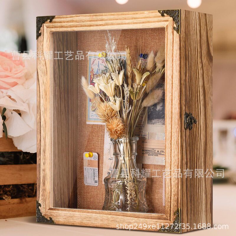 Wooden Photo Frame Display Box Wall-Mounted Dried Flower Decorative Box Solid Wood Vintage Wall-Mounted Decorative Box Wooden Photo Frame Display Box Wall-Mounted Dried Flower Decorative Box Solid Wood Vintage Wall-Mounted Decorative Box