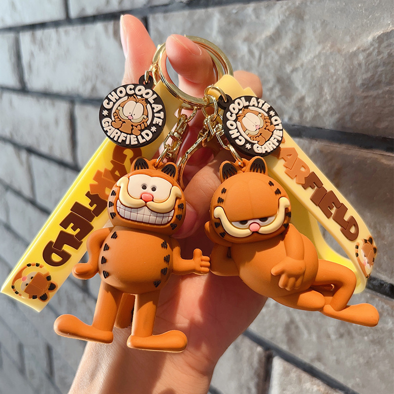 Cartoon Cute Garfield Keychain Couple Keychain Backpack Car Key Ring Pendant Accessories Gift Cartoon Cute Garfield Keychain Couple Keychain Backpack Car Key Ring Pendant Accessories Gift