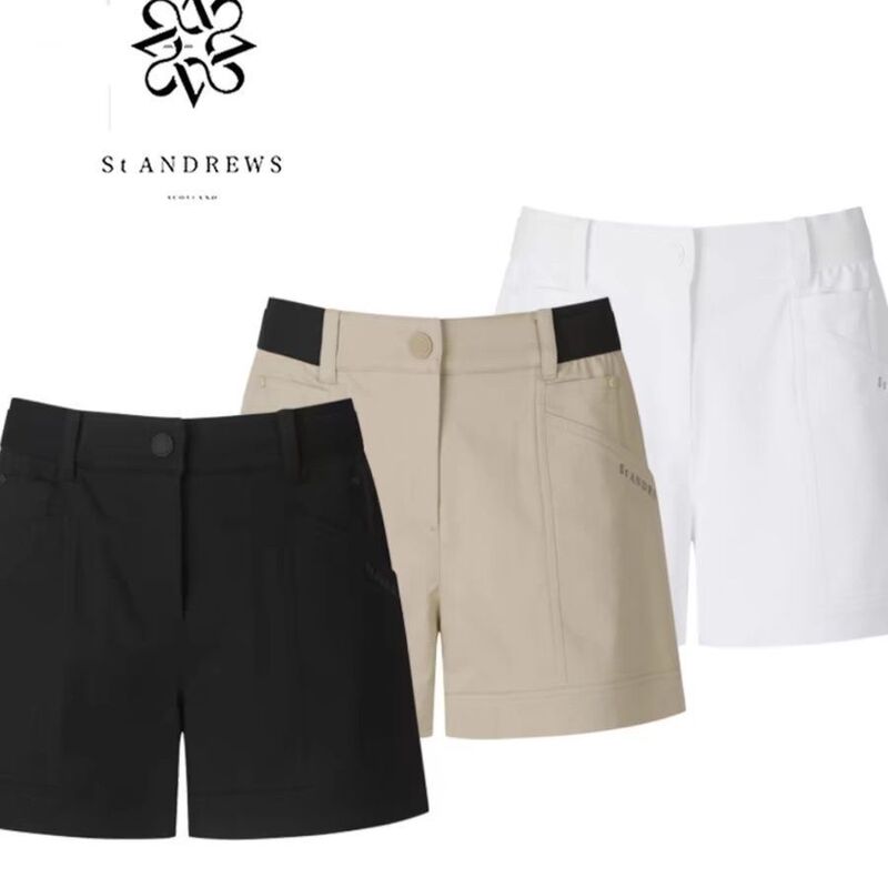 25 Golf Clothing Women's Shorts Belted Quarter Pants Straight-Leg Solid Color Fashion