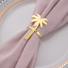 跨境餐巾环新款餐巾扣树叶餐巾圈高档金属圈酒店摆台厂家直销