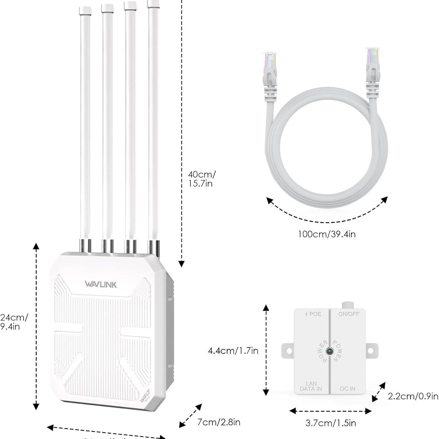 Wavlink Dual 2.4GHz 5GHz Waterproof Long-distance Wireless AP Outdoor Router WIFI7AX3000