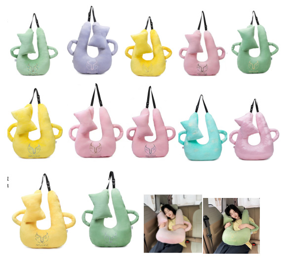 Pregnant women and children's car sleep pillow anti-motion sickness hand support neck support shock absorption anti-pressure skin-friendly comfortable and safe sleep pillow