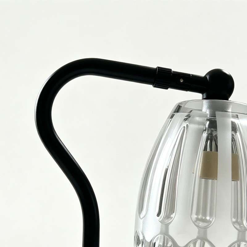 cubierta de vidrio en forma de campana en relieve de gota de agua tridimensional base de tronco lámpara de escritorio de aluminio de aluminio vertical universal cubierta de lámpara transparente
