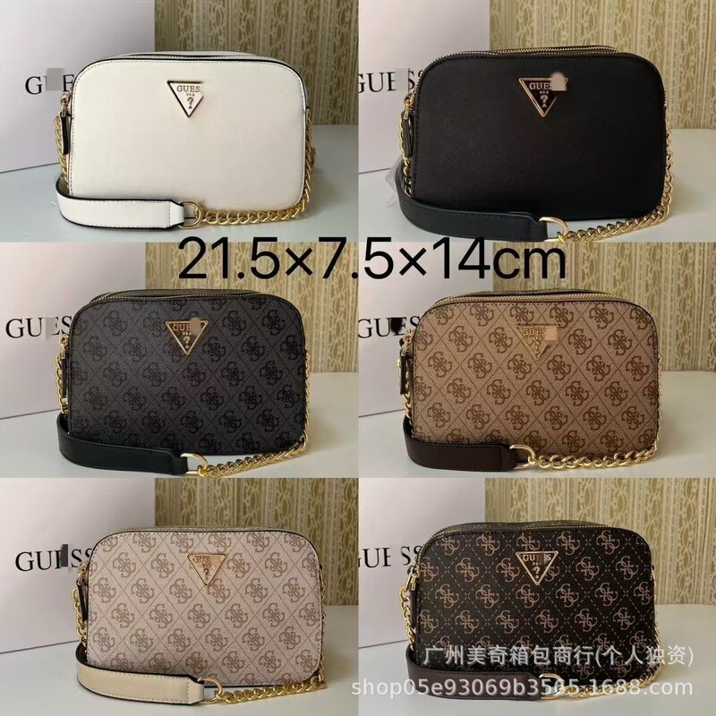 Gs Guess Foreign Trade European and American Style Inverted Triangle Chain Camera Bag Small Square Bag Single Shoulder Crossbody Women's Bag