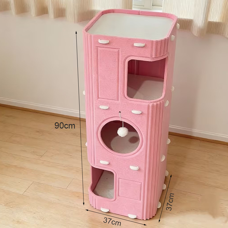 3단 핑크 고양이 둥지 (패드 3개 포함)