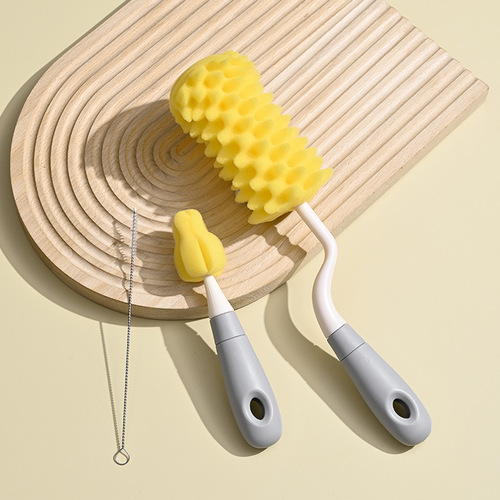 Infant sponge bottle brush, nipple brush, artifact kitchen cleaning brush, straw brush, wide diameter cup brush, can be wholesaled