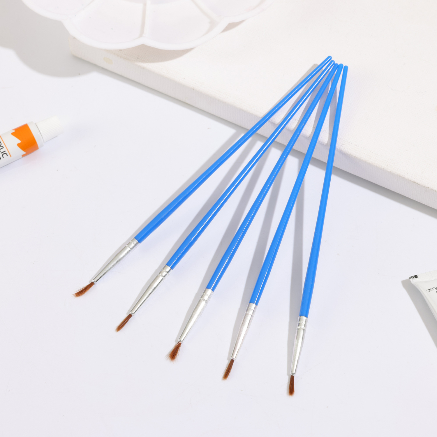 Pincel de nailon con interruptor de viento, pincel de punta plana, pintura al óleo digital, pincel de pintura para niños, muñeca de yeso, gancho de pintura, punta fina