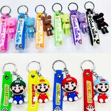 新款卡通动漫钥匙扣学生书包挂饰硅胶钥匙链潮玩公仔摆摊玩具批发