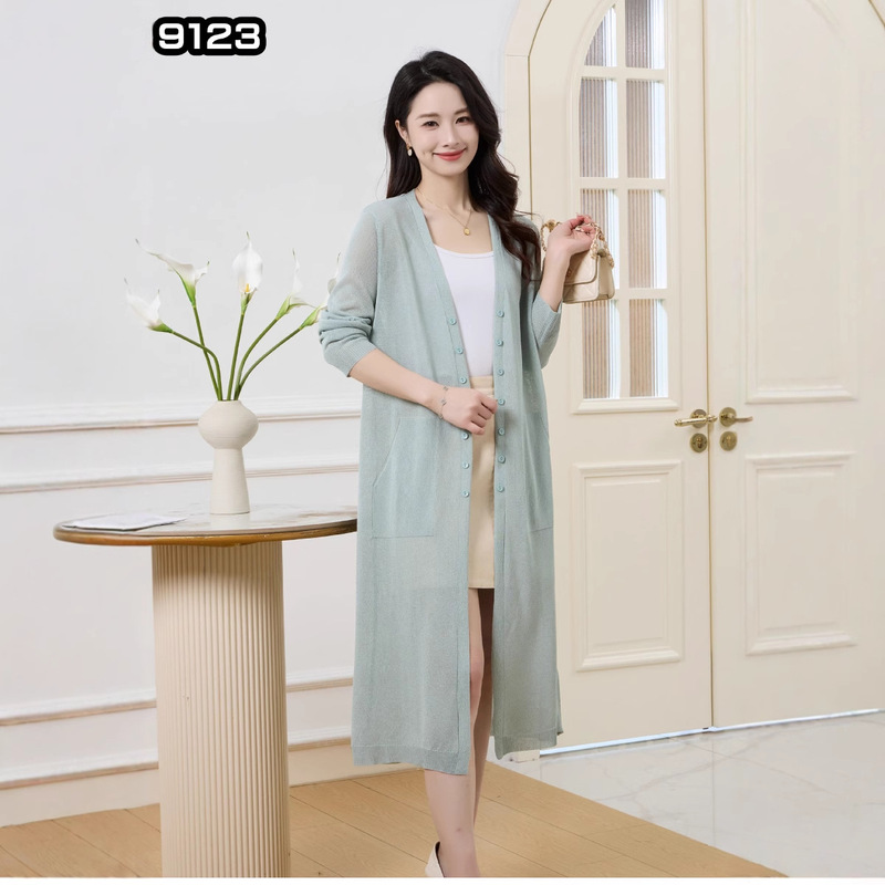 plus size Women's Summer New Lightweight Net Breathable Sunscreen Air-conditioning Shirt Double-breasted Long Loosen Version