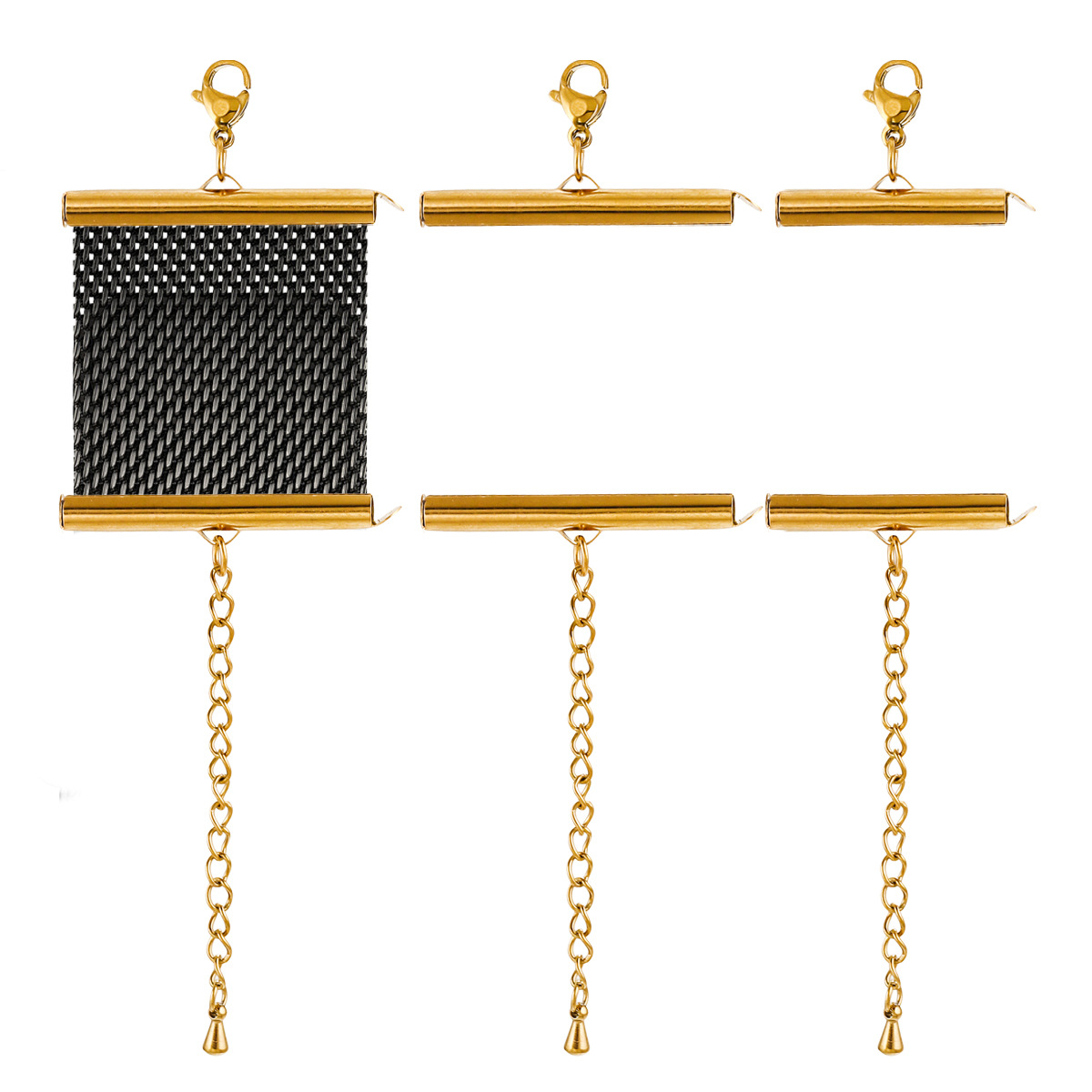 Tubo de cadena de perlas de acero inoxidable conjunto de collar de pulsera moda universal tubo hueco de ranura única tubo deslizante hebilla diy accesorios de joyería