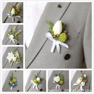 Weiran Wedding Supplies Wedding Flower Art Simulation Flower Business Celebration Opening Guest Corsage Flower Hand Flower Factory