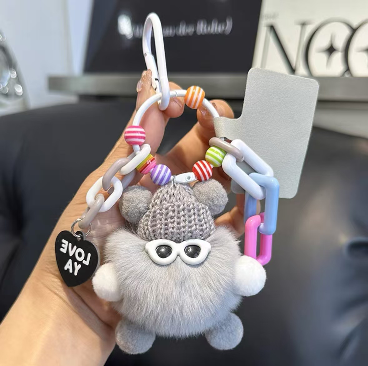 Muñeca monstruo de briquetas de dopamina colgante llavero de bricolaje lindo bolso de muñeca de felpa mochila colgante de teléfono móvil