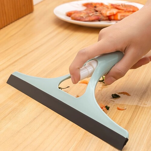 Glass Wiper for Home Use with Spray Head, Double-Sided Glass Scraper, Stain-Free, Multi-Function Glass Brush