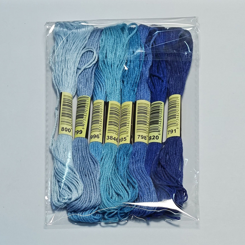 メーカー直供十字刺繍線グラデーション色8本の組立ライン刺繍線刺繍手diy編みカラフル配線|undefined
